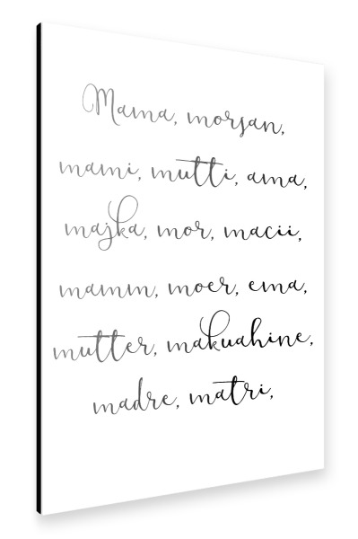 Alu-Dibond "Thousand words for her" 30x20 cm artboxONE