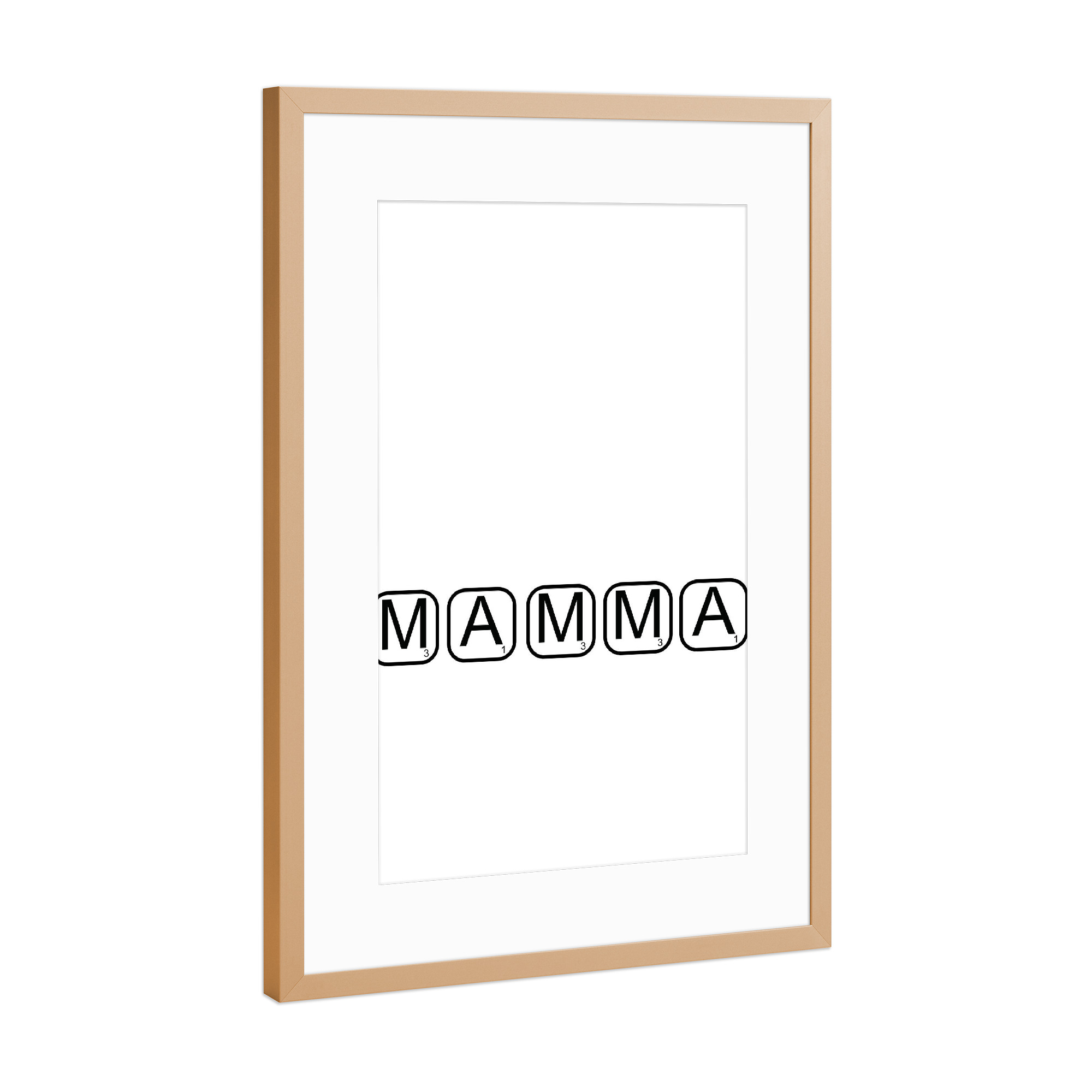 Poster mit Rahmen Kupfer "M A M A" artboxONE - Menschen,Schwarzweiß - Mama,Mutterag,Mamma,Familie,Liebe,Love,Mother