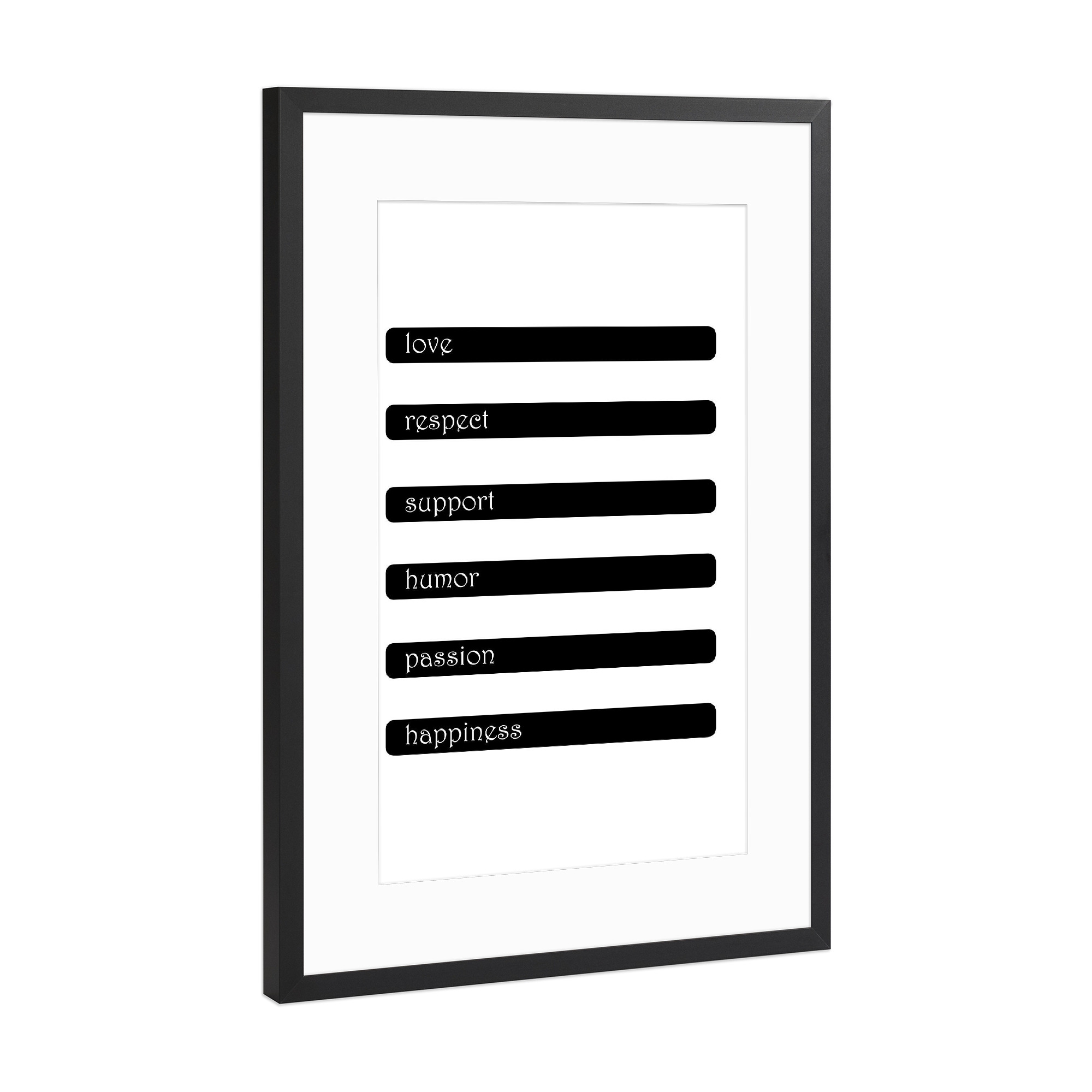 Poster mit Rahmen Schwarz (Metallic) "This is what I am" artboxONE - Typografie,Schwarzweiß