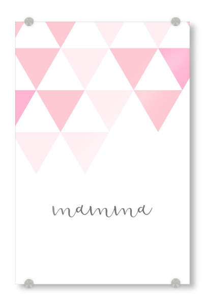 Acrylglasbild "Mamma Triangle" artboxONE - Menschen - Muttertag,Familie,Dreiecke,Koralle,Mama,Mutter,Geschenk,Mother