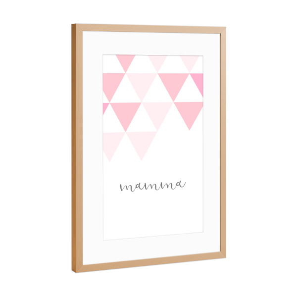 Poster mit Rahmen Kupfer "Mamma Triangle" artboxONE - Menschen - Muttertag,Familie,Dreiecke,Koralle,Mama,Mutter,Geschenk,Mother