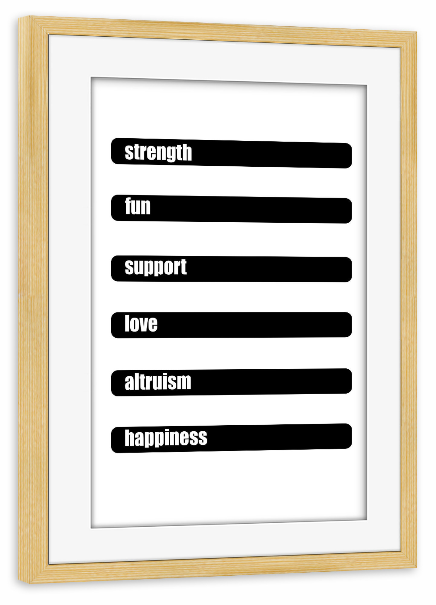 Poster mit Rahmen kiefer "Vater sein" artboxONE - Typografie,Schwarzweiß - Dad,Papa,Vatertag,Familie,Geschenk,Opa,Männer,Mann