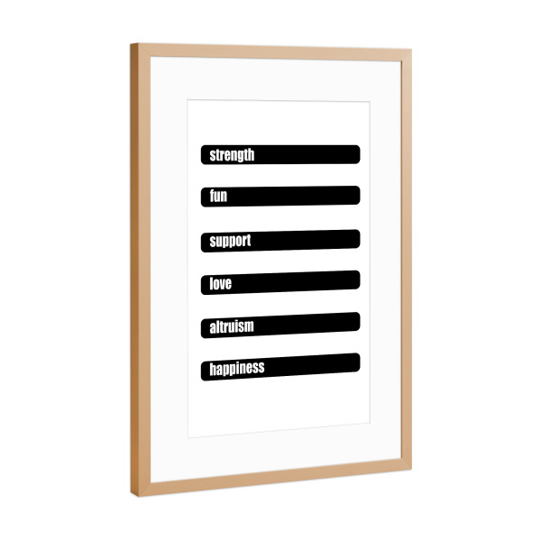 Poster mit Rahmen Kupfer "Vater sein" artboxONE - Typografie,Schwarzweiß - Dad,Papa,Vatertag,Familie,Geschenk,Opa,Männer,Mann