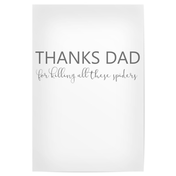 Poster "Thanks Dad" artboxONE - Typografie,Schwarzweiß - Vatertag,Papa,Vati,Familie,Geschenk,Mann,Männer