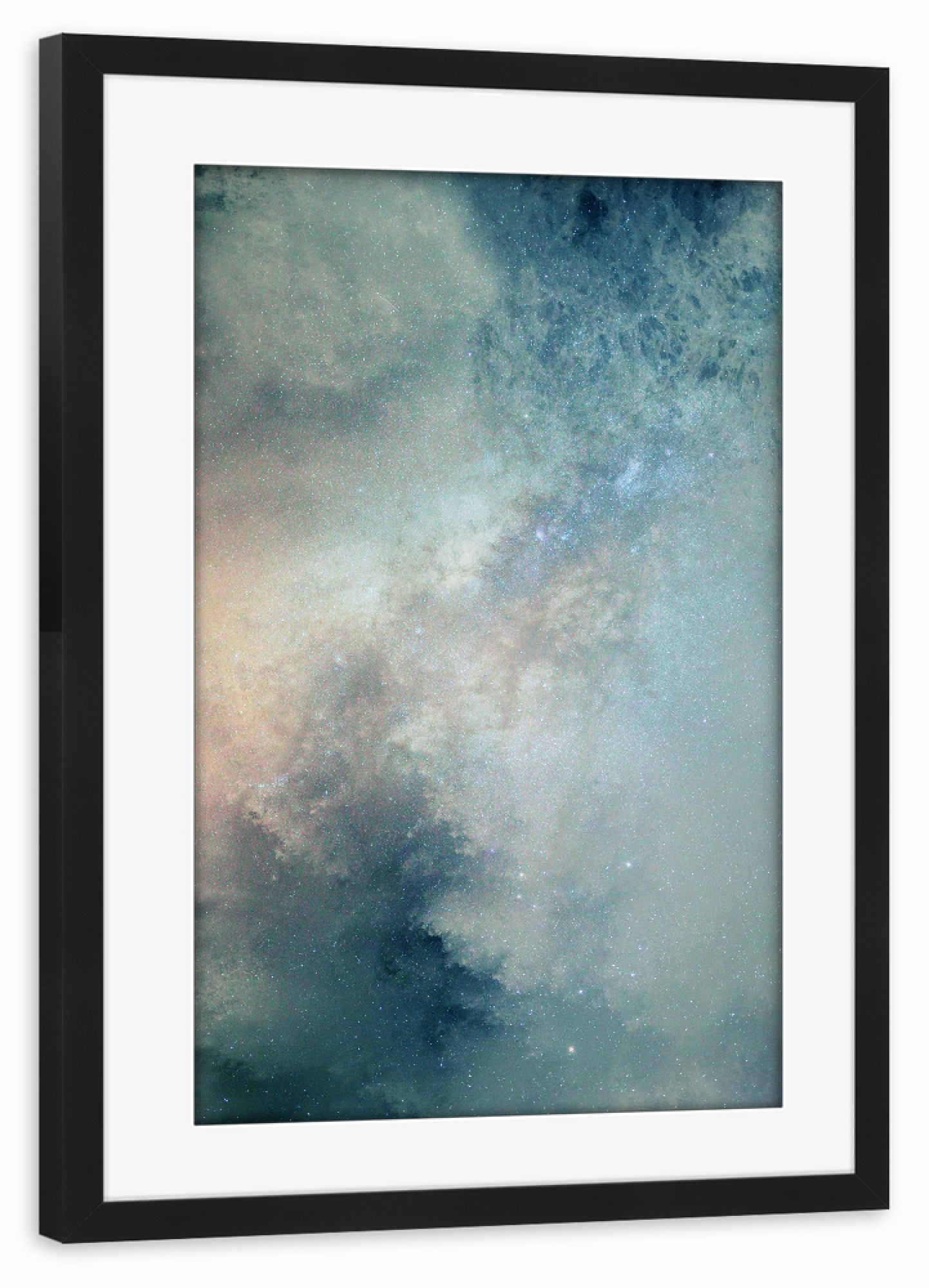 Poster mit Rahmen schwarz "Dreamy Galaxy - Purple and Blue" artboxONE - Abstrakt