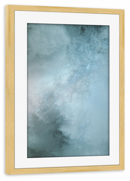 Poster mit Rahmen kiefer "Dreamy Galaxy - Light Blue" artboxONE - Abstrakt,Galaxy