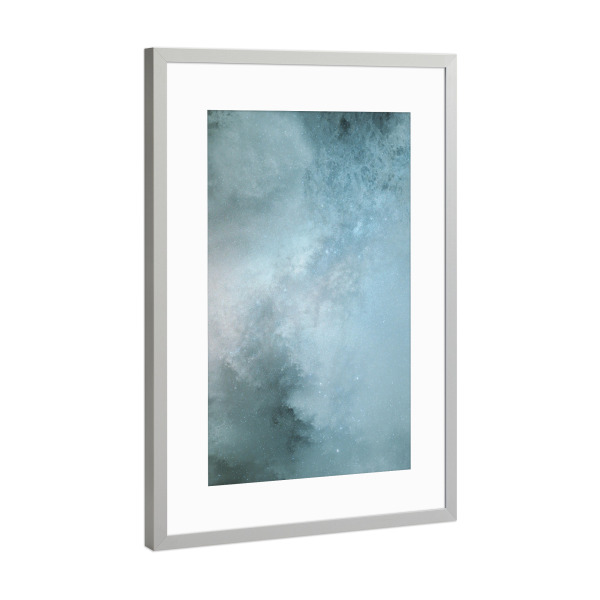 Poster mit Rahmen Silber "Dreamy Galaxy - Light Blue" artboxONE - Abstrakt,Galaxy