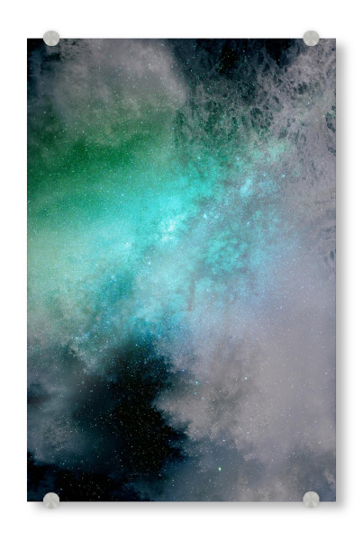 Acrylglasbild "Dreamy Galaxy - Into the Green Light" artboxONE - Abstrakt