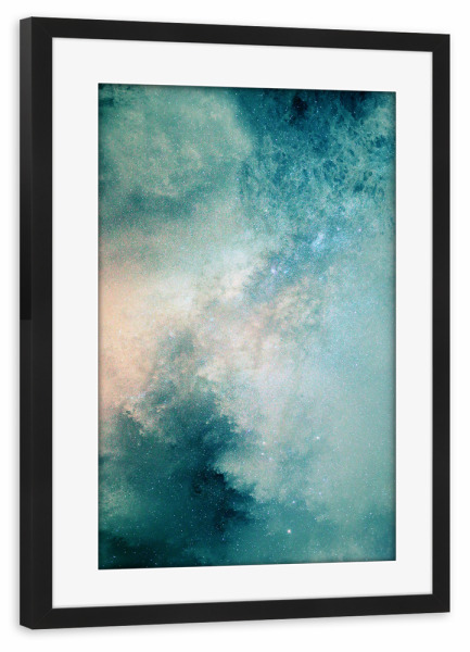 Poster mit Rahmen schwarz "Dreamy Galaxy - Into the Dark" artboxONE - Abstrakt - Galaxie,Astronomie,Wolken,Weltraum,Universum