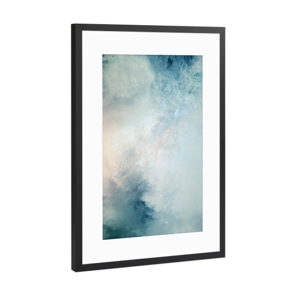 Poster mit Rahmen Schwarz (Metallic) "Dreamy Galaxy - Into the Blue" artboxONE - Abstrakt,Galaxy