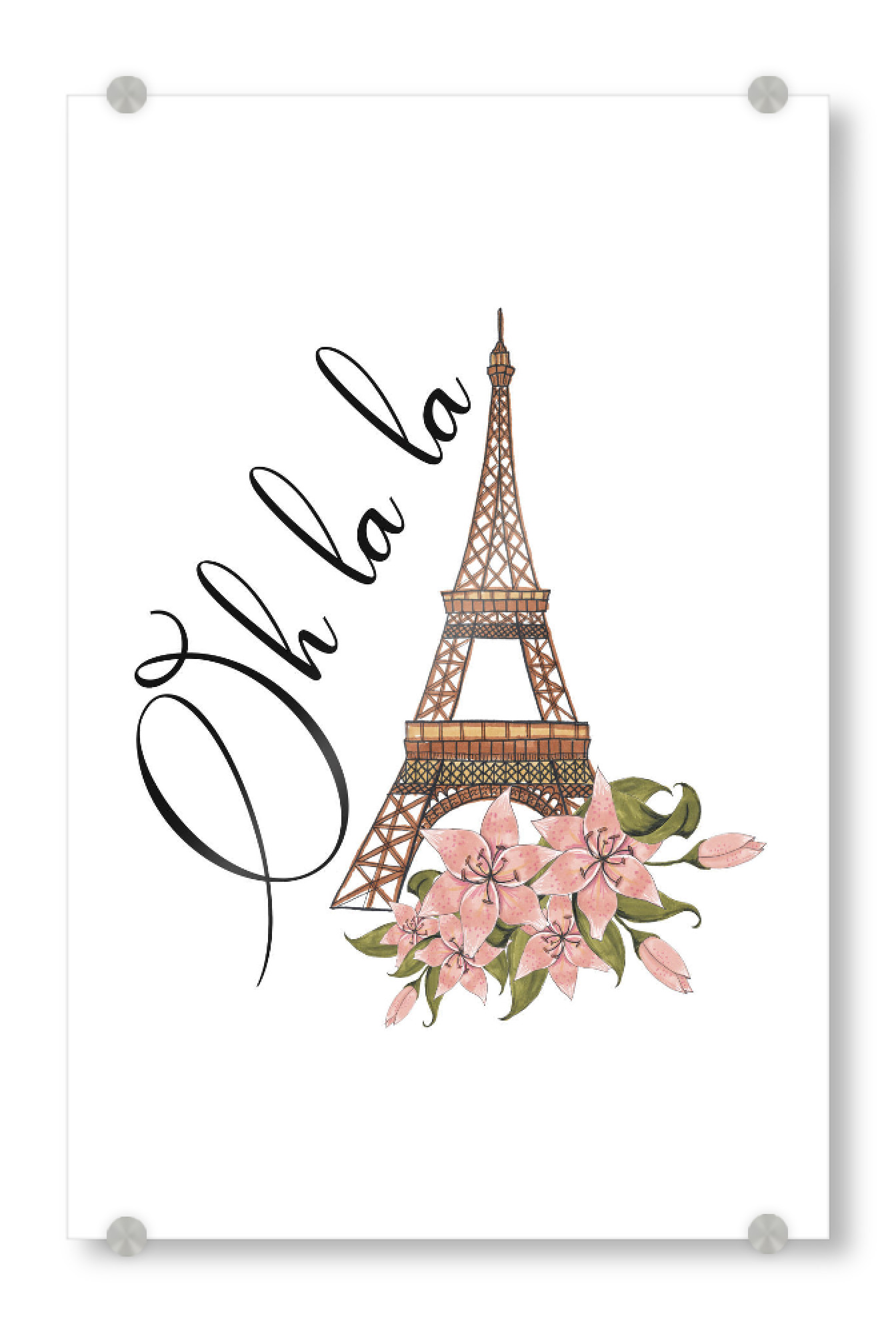 Acrylglasbild "Oh La La" artboxONE - Typografie,Schwarzweiß,Städte / Paris