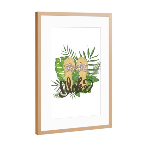 Poster mit Rahmen Kupfer "Aloha 2" artboxONE - Floral