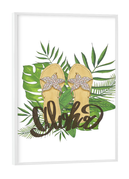 Poster mit weißem Rahmen "Aloha 2" artboxONE - Floral