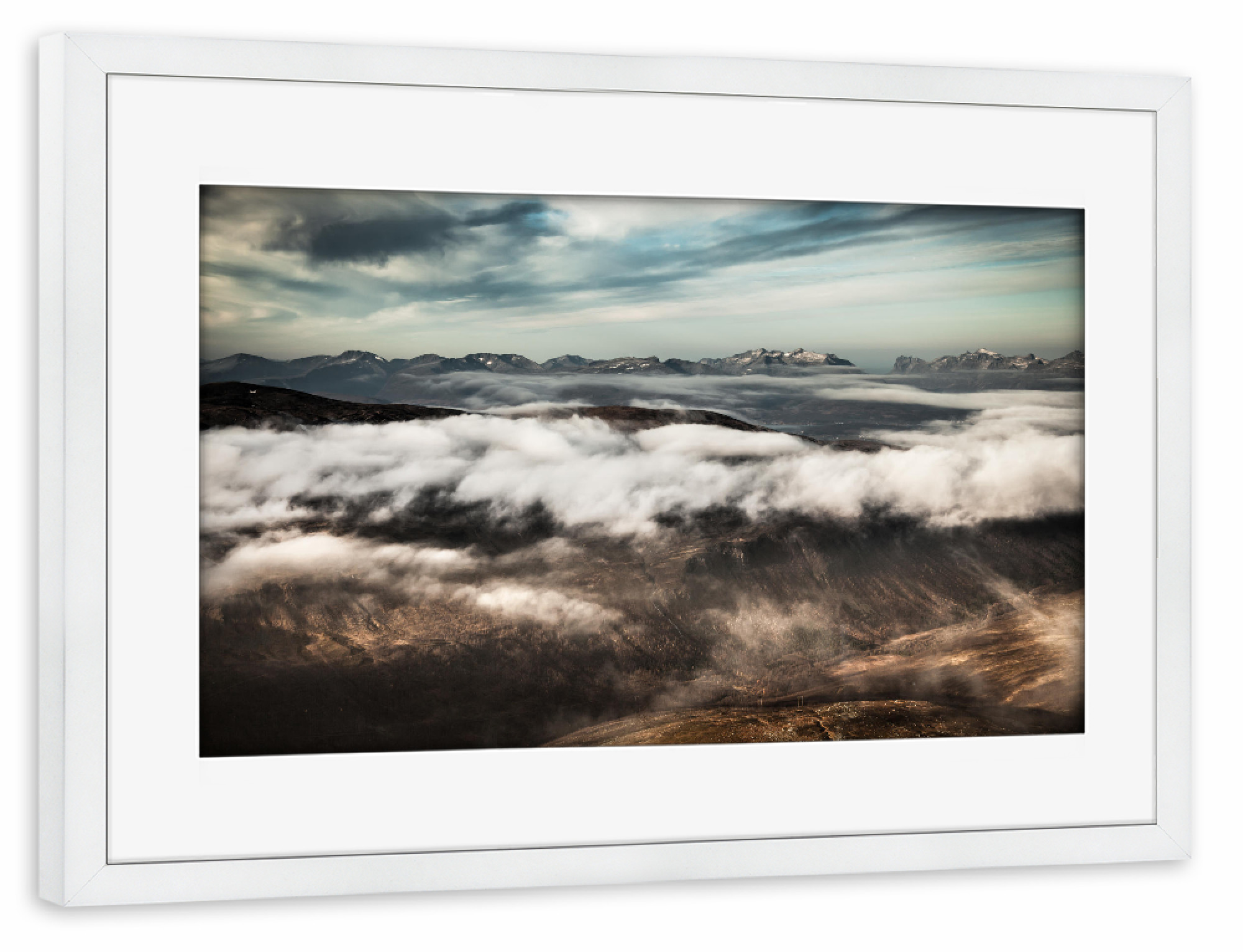 Poster mit Rahmen weiß "Tromsdalen" artboxONE - Natur,Reise,Reise / Strand und Meer