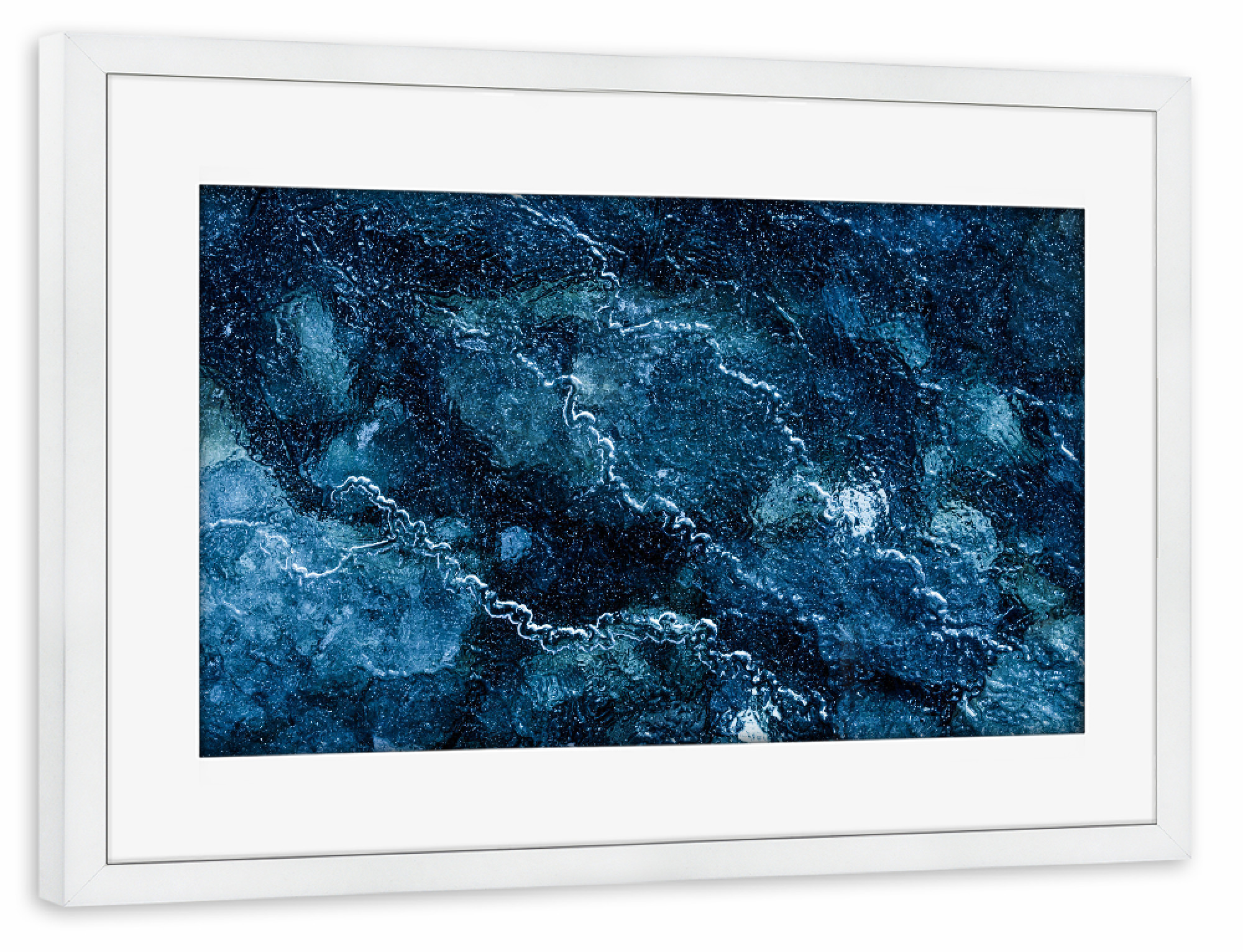 Poster mit Rahmen weiß "Eiskunst XXIII" artboxONE - Natur,Abstrakt