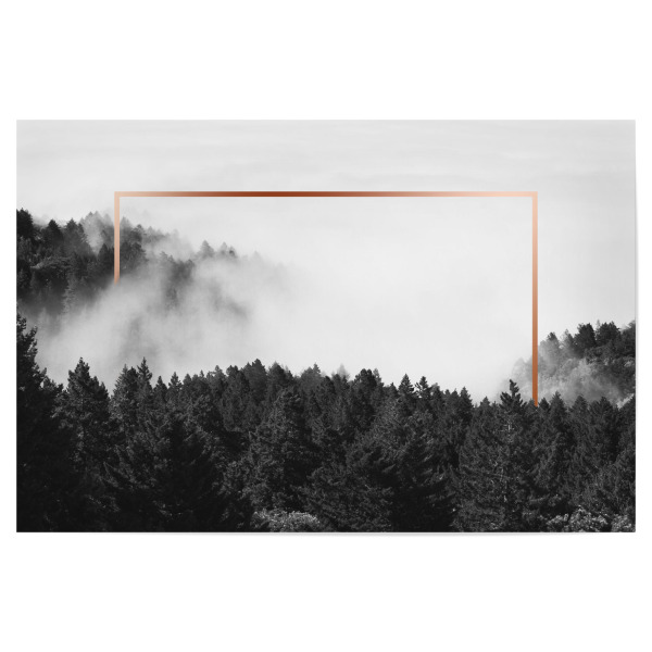 Poster "Frame in Forest (kupfer)" artboxONE - Natur,Schwarzweiß,Geometrie - Nebel,Wald,Kupfer rahmen