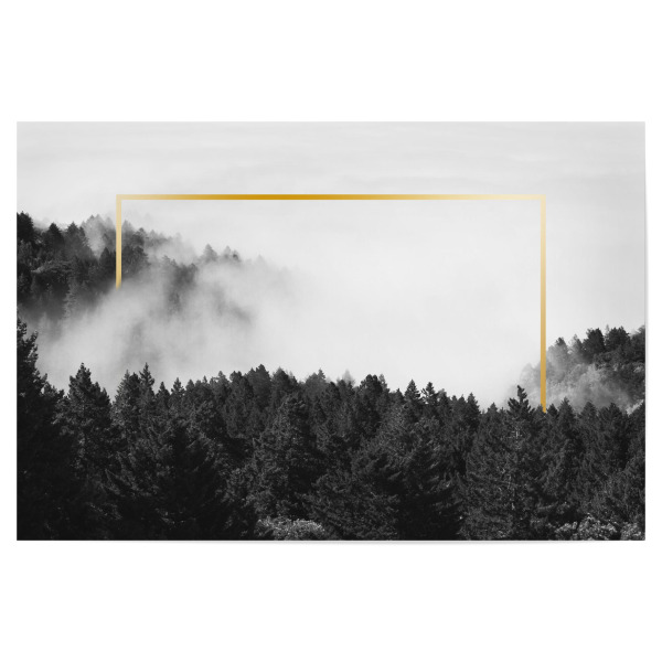 Poster "Frame in Forest (gold)" artboxONE - Natur,Reise,Schwarzweiß,Geometrie