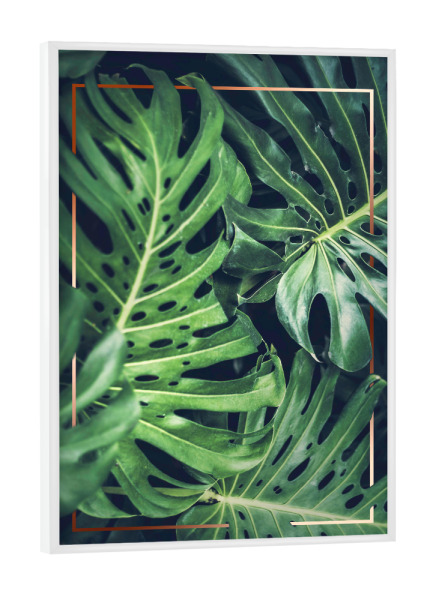 Poster mit weißem Rahmen "Frame in Leaves" artboxONE - Natur,Floral,Abstrakt