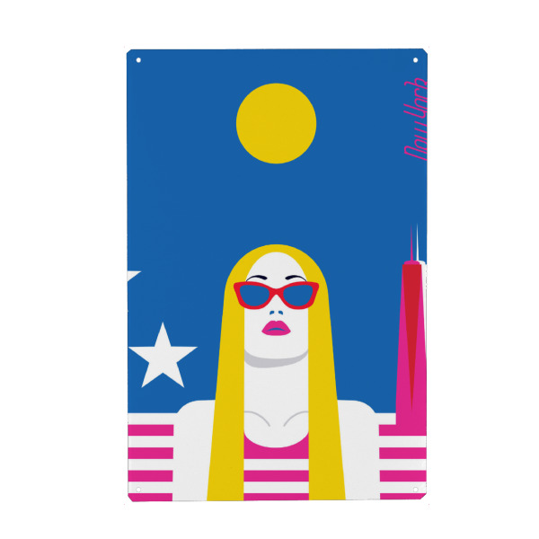 Metall Poster "New York 13" artboxONE - Städte / New York,Fashion - New york,America,Fashion,Style,Cool,Stars,Woman,Lady,Frau,Fashion,Amerika,Usa