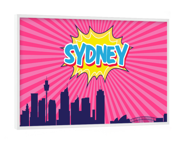 Poster mit weißem Rahmen "Sydney 3" artboxONE - Städte,Reise,Comic,Architektur,Städte / Sydney