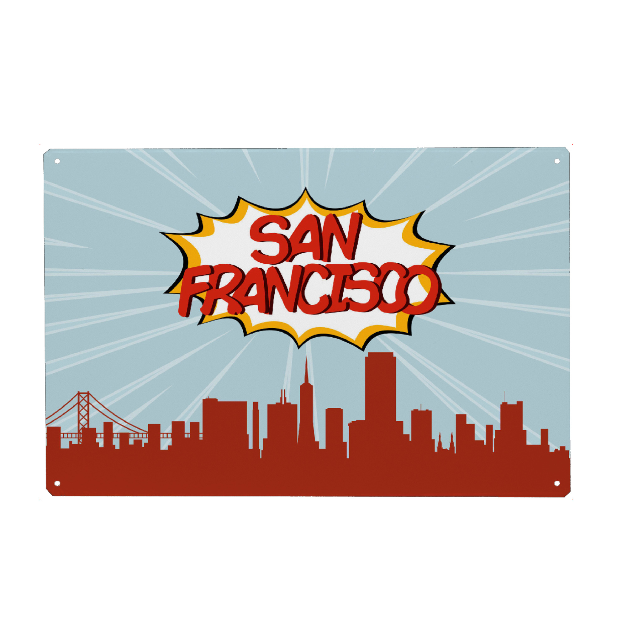 Holzbild "San Francisco 4" artboxONE - Städte,Reise,Comic,Architektur,Städte / San Francisco