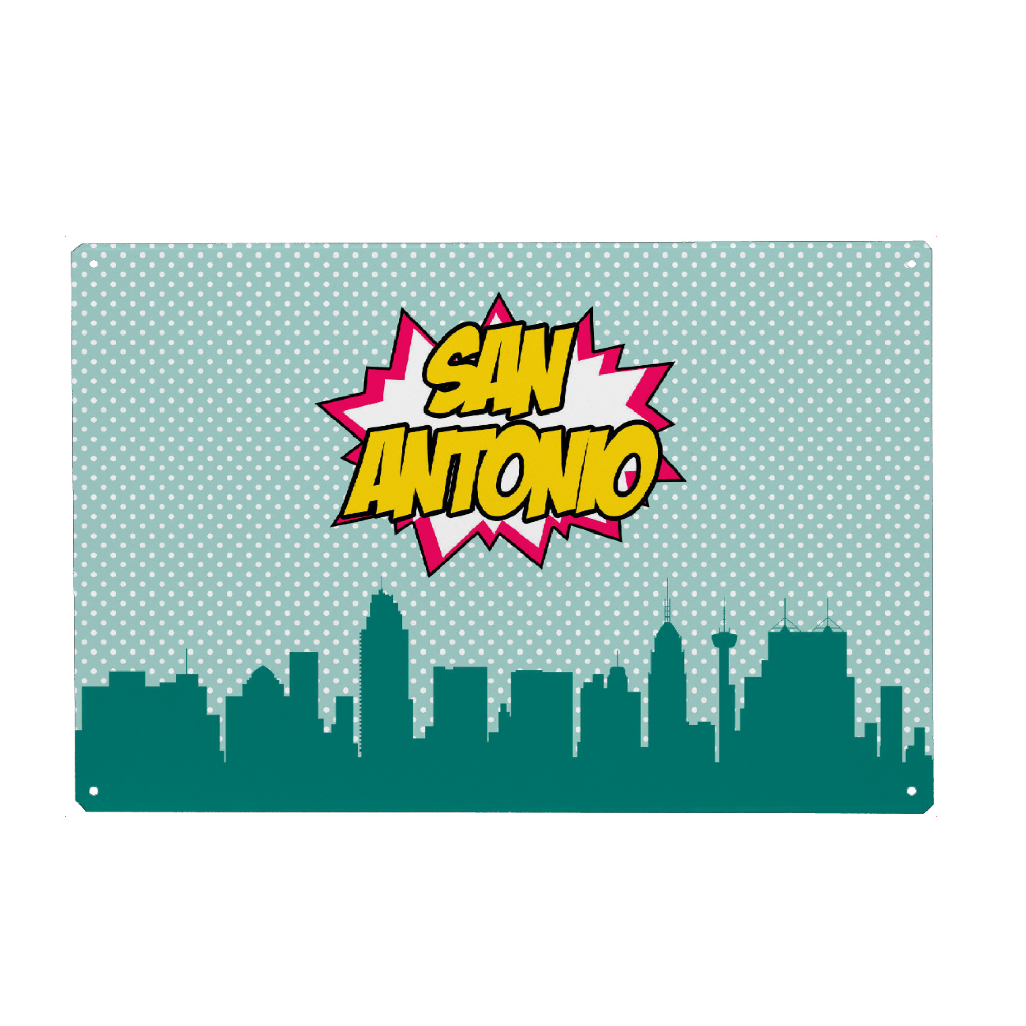 Holzbild "San Antonio" artboxONE - Städte,Reise,Comic,Architektur