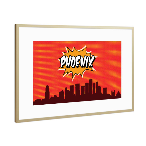 Poster mit Rahmen Gold "Phoenix" artboxONE - Städte,Reise,Comic,Architektur