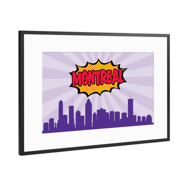 Poster mit Rahmen Schwarz (Metallic) "Montreal" artboxONE - Städte,Reise,Comic,Architektur