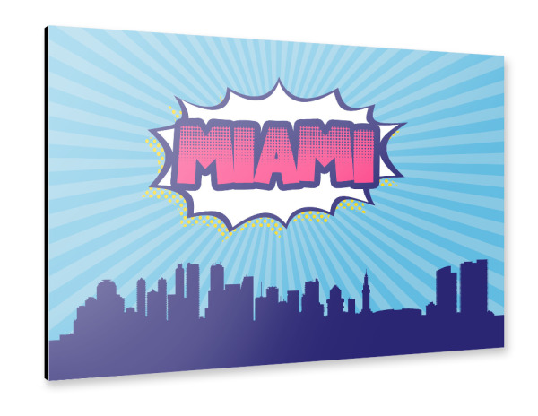 Alu-Dibond "Miami" 30x20 cm artboxONE