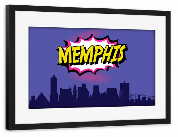 Poster mit Rahmen schwarz "Memphis" artboxONE - Städte,Reise,Comic,Architektur