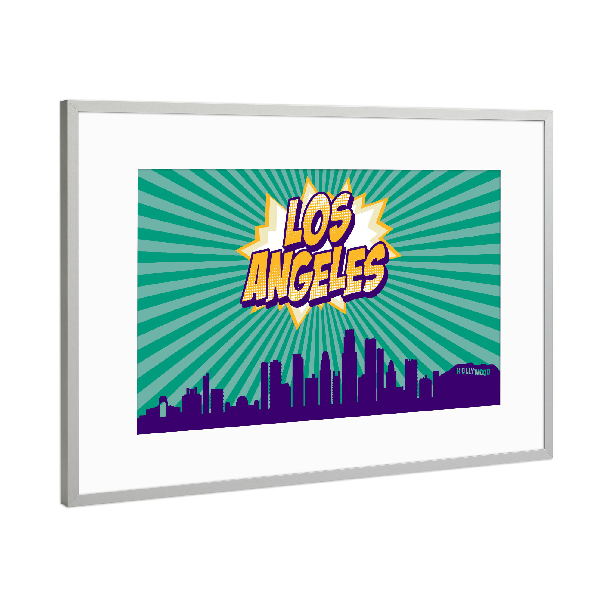 Poster mit Rahmen Silber "Los Angeles 5" artboxONE - Städte,Reise,Comic,Architektur,Städte / Los Angeles