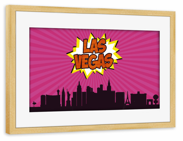 Poster mit Rahmen kiefer "Las Vegas" artboxONE - Städte,Reise,Comic,Architektur,Städte / Las Vegas