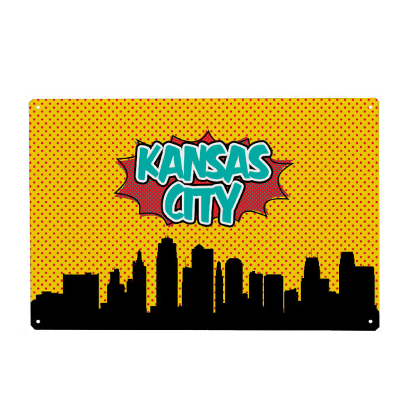 Metall Poster "Kansas city 2" artboxONE - Städte,Reise,Comic,Architektur