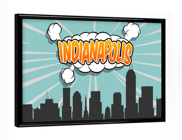 Poster mit schwarzem Rahmen "Indianapolis" artboxONE - Comic,Architektur