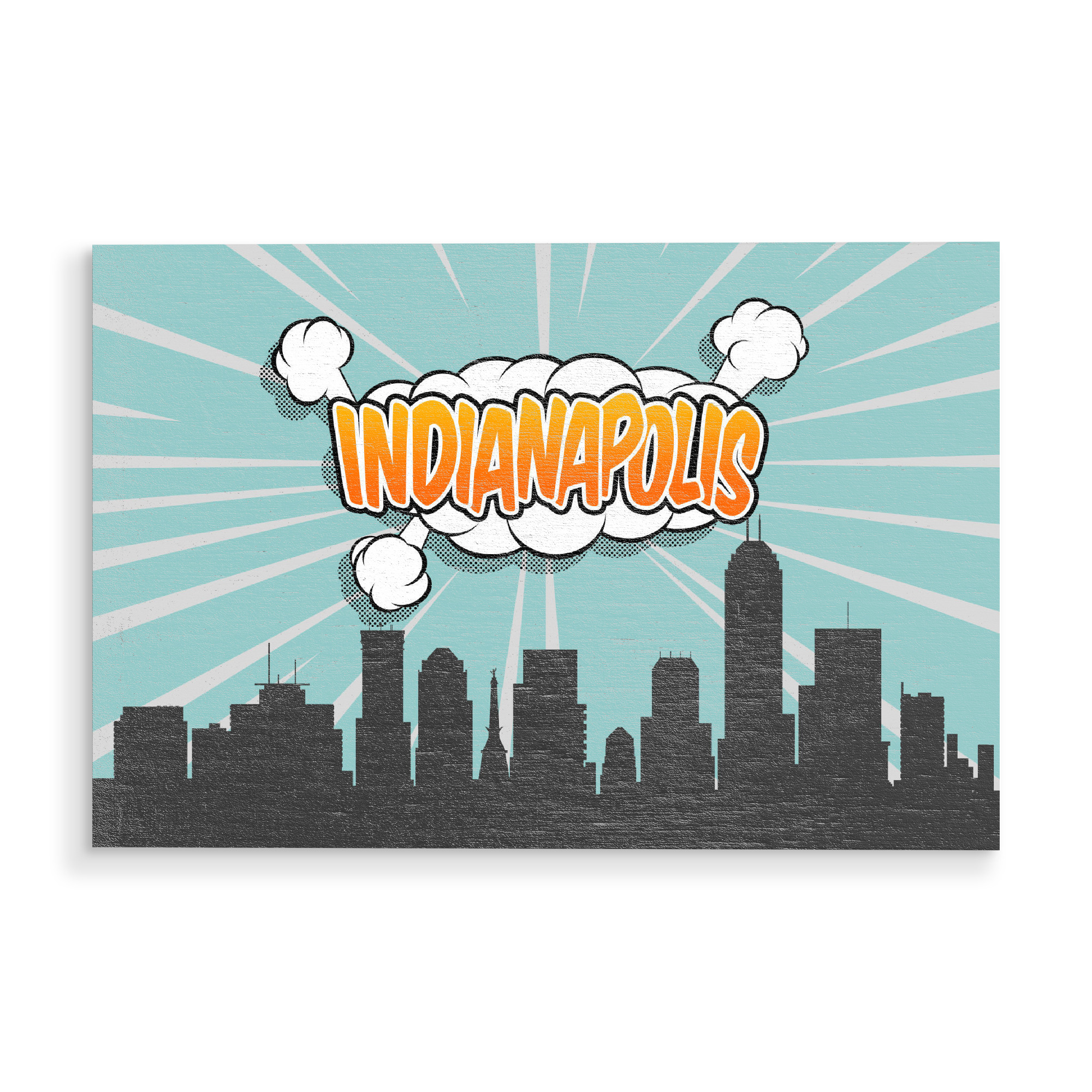 Holzbild "Indianapolis" artboxONE - Comic,Architektur