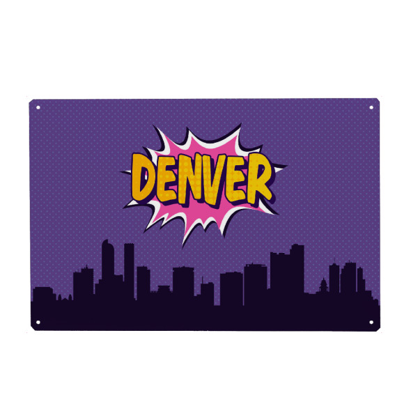Metall Poster "Denver" artboxONE - Städte,Reise,Comic,Architektur