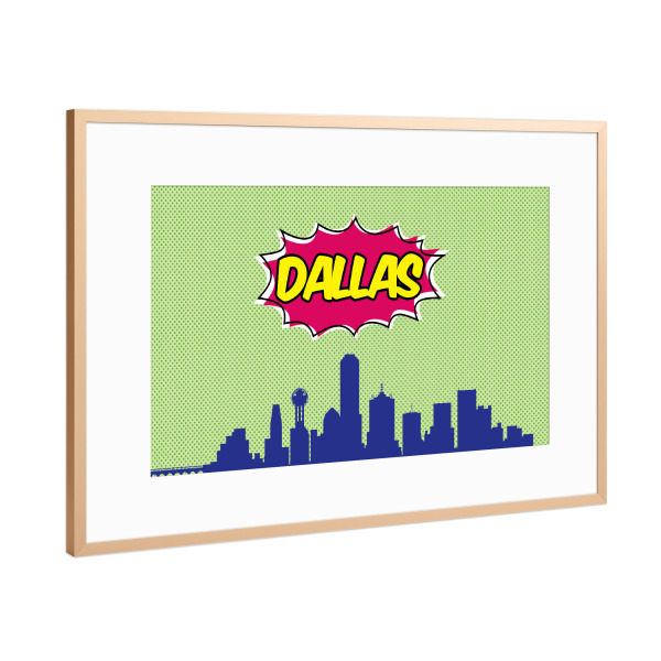 Poster mit Rahmen Kupfer "Dallas" artboxONE - Städte,Reise,Comic,Architektur