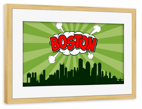 Poster mit Rahmen kiefer "Boston 3" artboxONE - Städte,Reise,Comic,Architektur,Städte / Boston