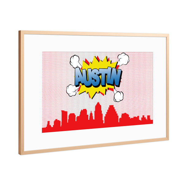 Poster mit Rahmen Kupfer "Austin" artboxONE - Städte,Reise,Comic,Architektur,Reise / Länder