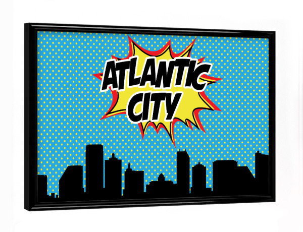 Poster mit schwarzem Rahmen "Atlantic city" artboxONE - Städte,Reise,Comic,Architektur,Reise / Länder
