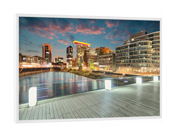 Poster mit weißem Rahmen "Medienhafen" artboxONE - Städte / Düsseldorf