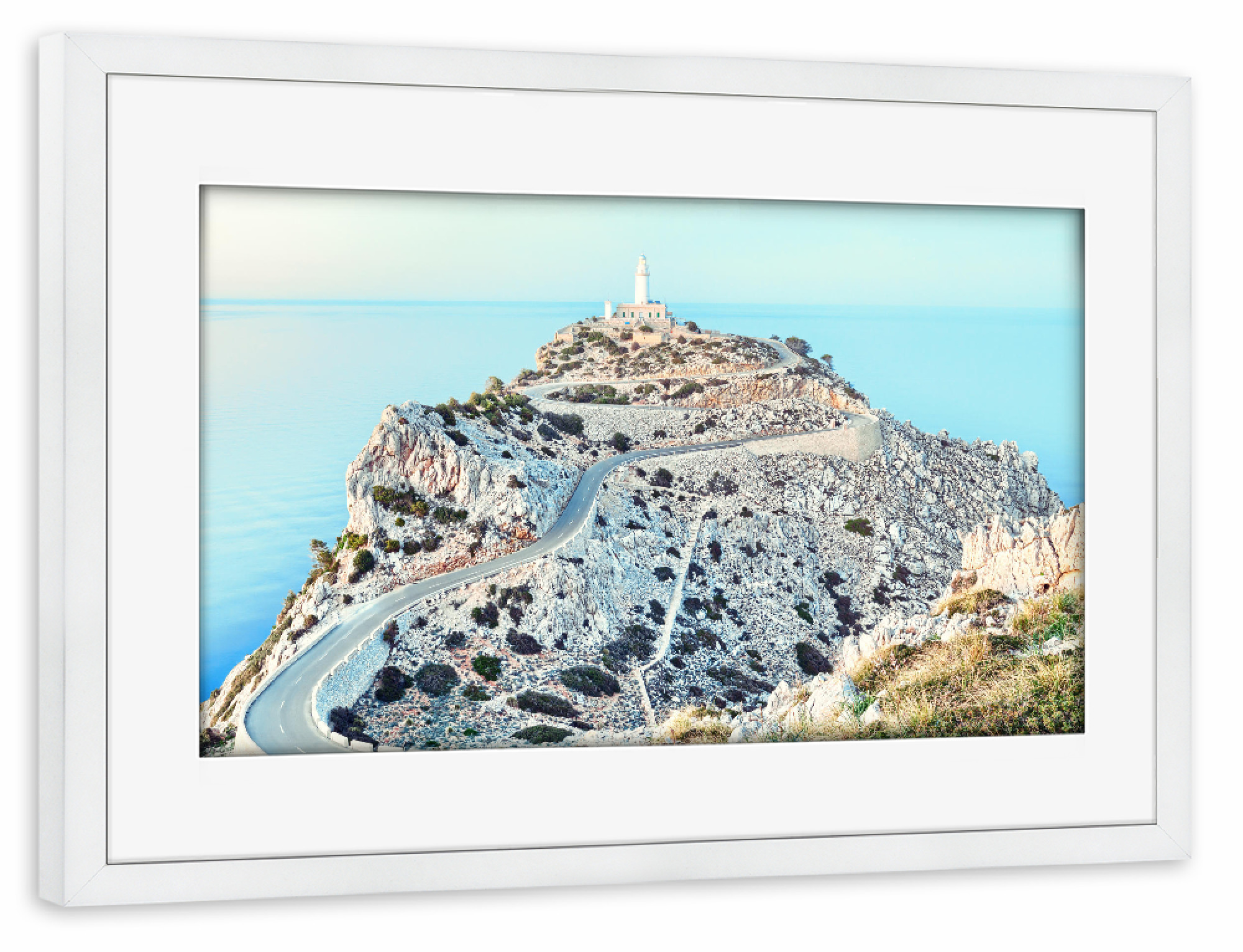 Poster mit Rahmen weiß "Cap Formentor, Mallorca" artboxONE - Natur,Reise,Reise / Strand und Meer,Reise / Länder