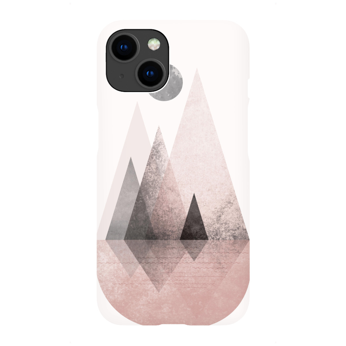 "Nordic Mountain Scene in Blush"für iPhone - Premium-Case Handyhülle artboxONE