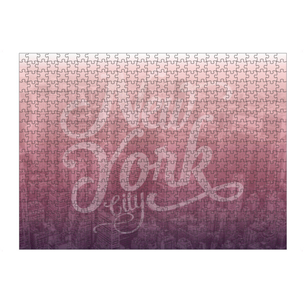 Puzzle Ravensburger "New York City typography pink edition" artboxONE - Städte,Städte / New York,Typografie
