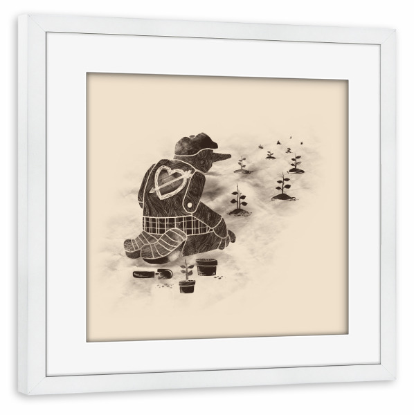 Poster mit Rahmen weiß "Givin Back" artboxONE - Tiere