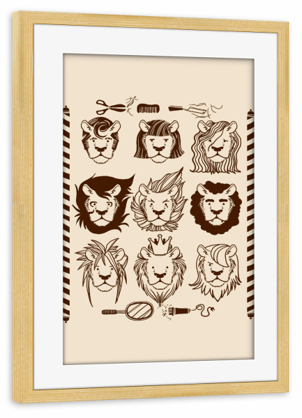 Poster mit Rahmen kiefer "Getting Ready To Safari" artboxONE - Tiere