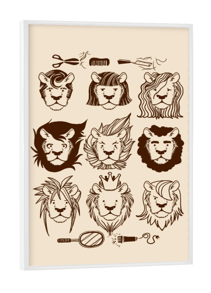 Poster mit weißem Rahmen "Getting Ready To Safari" artboxONE - Tiere