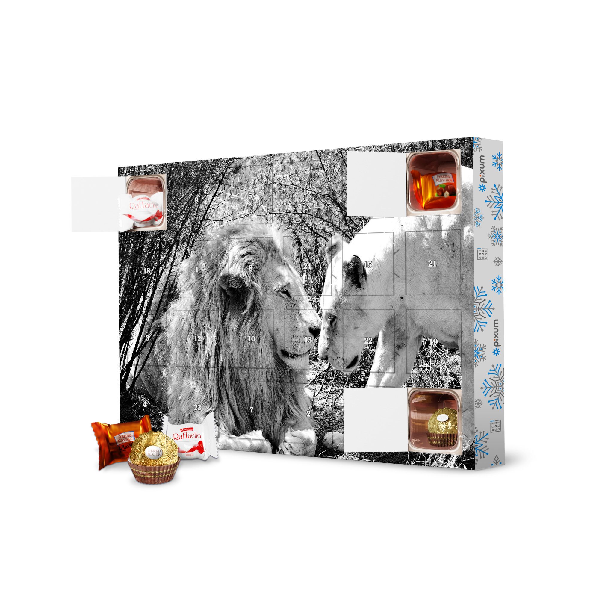 Adventskalender mit Ferrero Pralinen Lion Love sw 3330 artboxONE Adventskalender Tiere