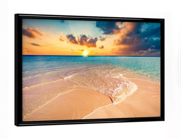 Poster mit schwarzem Rahmen "Tropical beach with white sand III" artboxONE - Reise,Reise / Strand und Meer