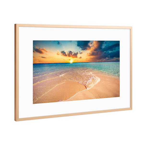 Poster mit Rahmen Kupfer "Tropical beach with white sand III" artboxONE - Reise,Reise / Strand und Meer